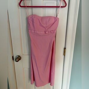 Vintage Express strapless pink dress with bow detail, size 4